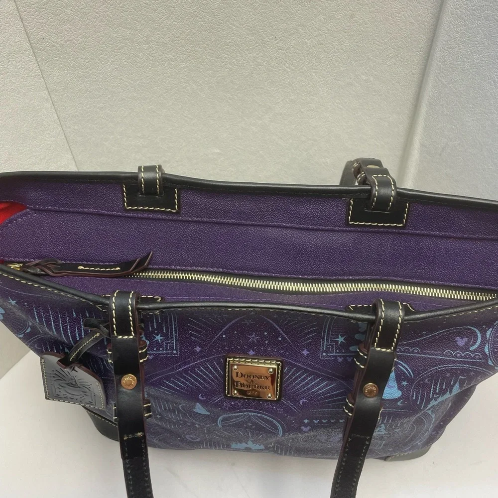 Disney Dooney & Bourke 2017 Fantasia Sorcerer Mickey Mouse Tote Bag Purse Purple - Picture 8 of 13